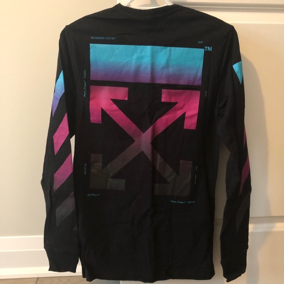 New Off-White Black Marker Long Sleeve T-shirt - Picture 4 of 8